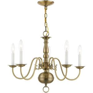 HomeRoots Five Light Dimmable Chandelier with Unique Cylinder Shades for Modern Living Room & Dining Spaces 687535