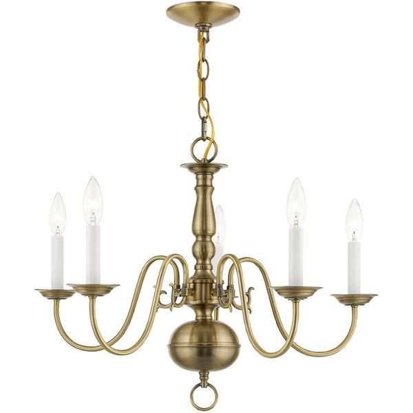 HomeRoots Five Light Dimmable Chandelier with Unique Cylinder Shades for Modern Living Room & Dining Spaces 687535