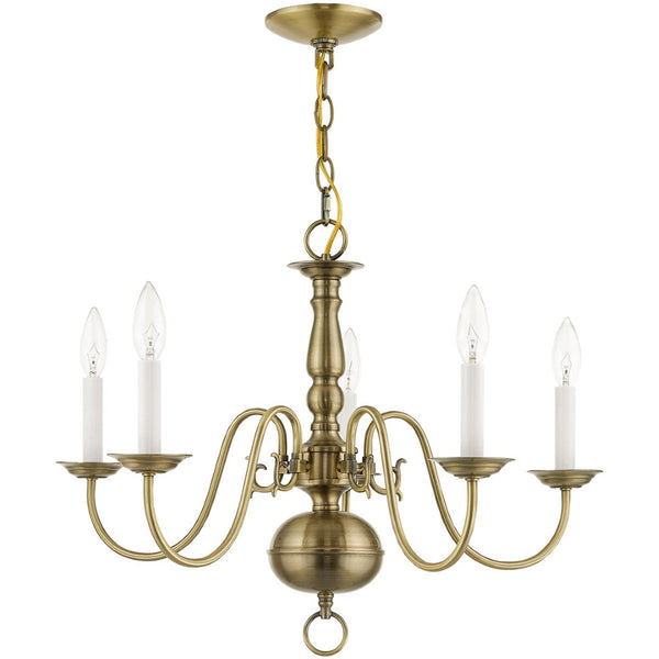 HomeRoots Five Light Dimmable Chandelier with Unique Cylinder Shades for Modern Living Room & Dining Spaces 687535