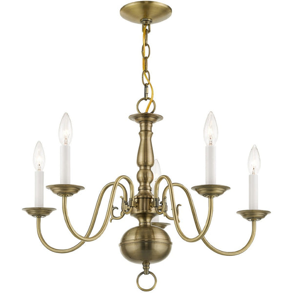 HomeRoots Five Light Dimmable Chandelier with Unique Cylinder Shades for Modern Living Room & Dining Spaces 687535