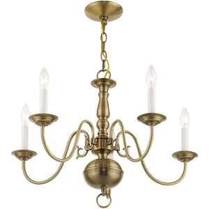 HomeRoots Five Light Dimmable Chandelier with Unique Cylinder Shades for Modern Living Room & Dining Spaces 687535
