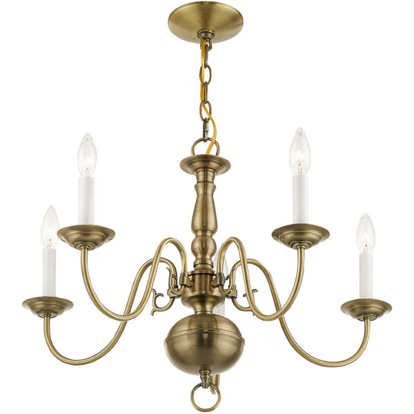 HomeRoots Five Light Dimmable Chandelier with Unique Cylinder Shades for Modern Living Room & Dining Spaces 687535