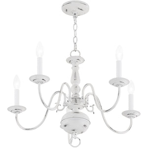 HomeRoots Five Light Dimmable Chandelier – Modern Steel Fixture with Cylindrical Shades for Custom Ambiance 687538