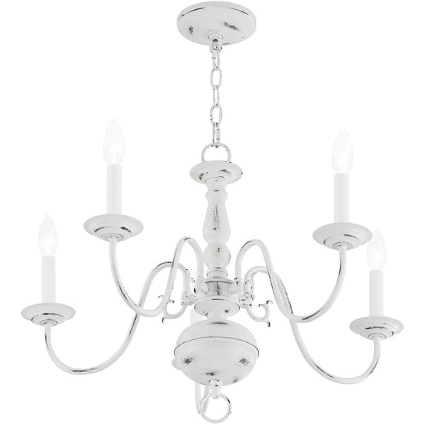 HomeRoots Five Light Dimmable Chandelier – Modern Steel Fixture with Cylindrical Shades for Custom Ambiance 687538