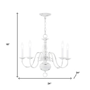 HomeRoots Five Light Dimmable Chandelier – Modern Steel Fixture with Cylindrical Shades for Custom Ambiance 687538