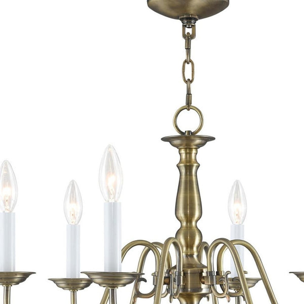 HomeRoots Six Light Dimmable Chandelier - Modern Steel Design with Cylindrical Shades for Ambient Elegance 687540