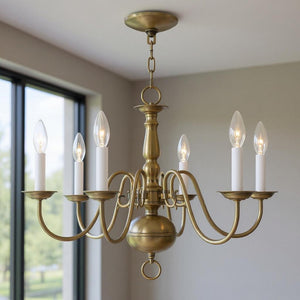 HomeRoots Six Light Dimmable Chandelier - Modern Steel Design with Cylindrical Shades for Ambient Elegance 687540
