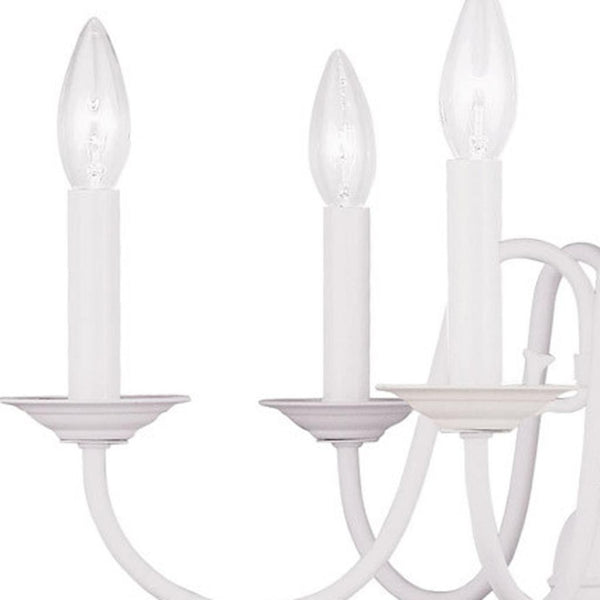 HomeRoots White Six-Light Dimmable Chandelier - Contemporary Cylinder Shades for Adjustable Ambiance & Style 687542