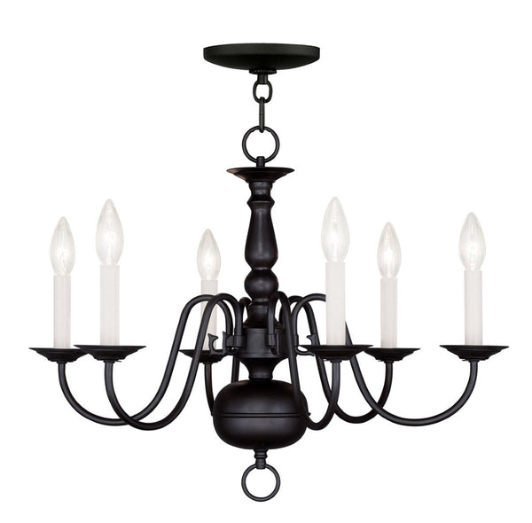 HomeRoots Six Light Dimmable Chandelier - Modern Cylinder Design with Steel Shades for Any Room Ambiance 687543