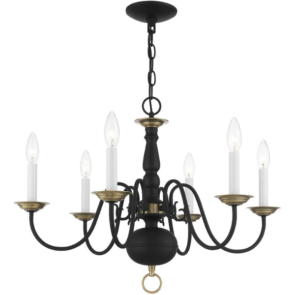 HomeRoots Six Light Dimmable Chandelier - Modern Cylinder Design with Steel Shades for Any Room Ambiance 687543