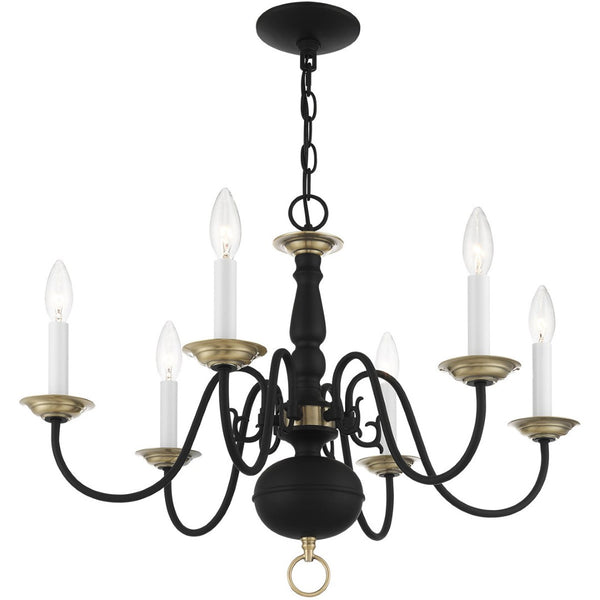 HomeRoots Six Light Dimmable Chandelier - Modern Cylinder Design with Steel Shades for Any Room Ambiance 687543