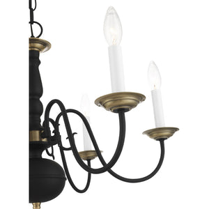 HomeRoots Six Light Dimmable Chandelier - Modern Cylinder Design with Steel Shades for Any Room Ambiance 687543