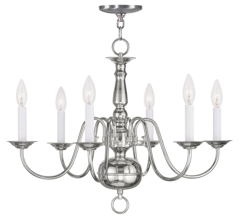 HomeRoots Six Light Dimmable Chandelier with Stylish Cylinder Shades for Modern Home Decor & Ambient Lighting 687545