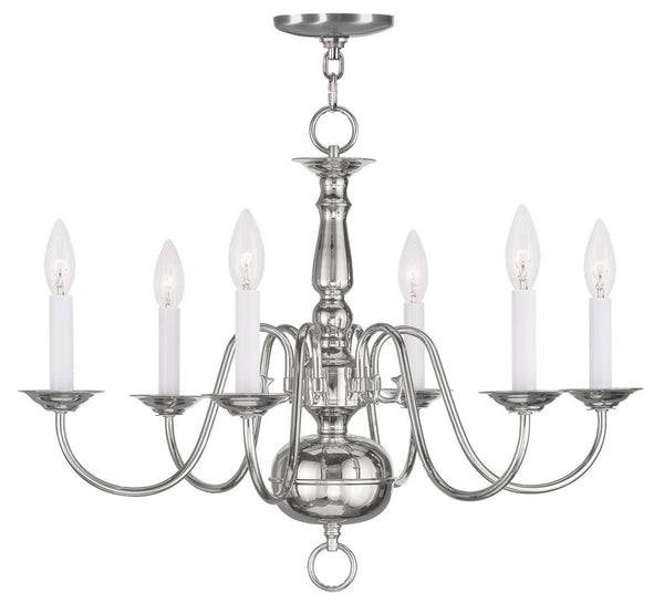HomeRoots Six Light Dimmable Chandelier with Stylish Cylinder Shades for Modern Home Decor & Ambient Lighting 687545