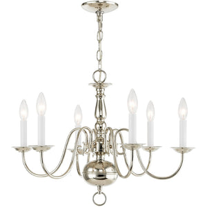 HomeRoots Six Light Dimmable Chandelier with Stylish Cylinder Shades for Modern Home Decor & Ambient Lighting 687545