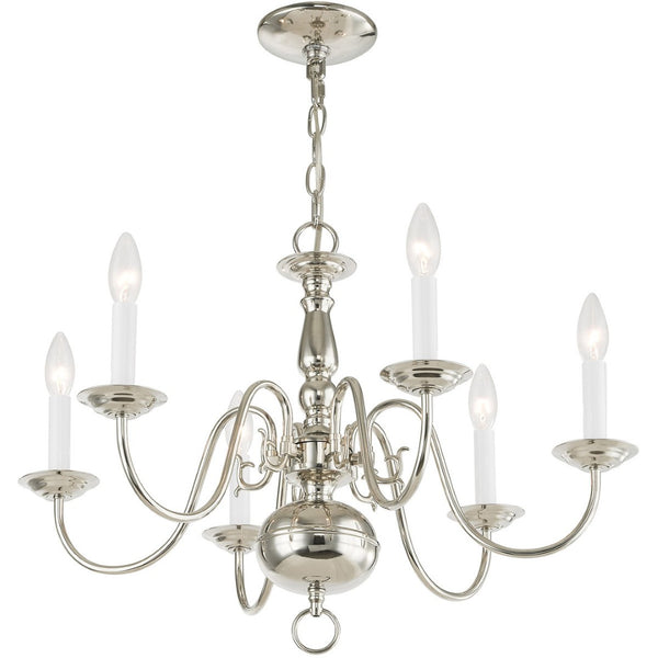 HomeRoots Six Light Dimmable Chandelier with Stylish Cylinder Shades for Modern Home Decor & Ambient Lighting 687545