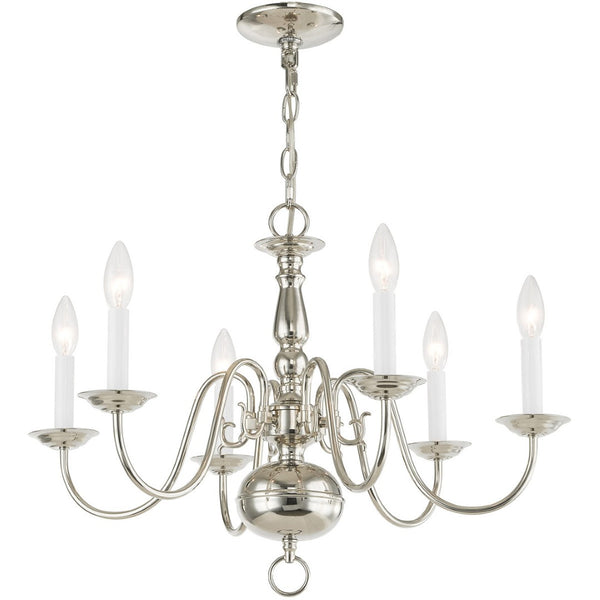 HomeRoots Six Light Dimmable Chandelier with Stylish Cylinder Shades for Modern Home Decor & Ambient Lighting 687545