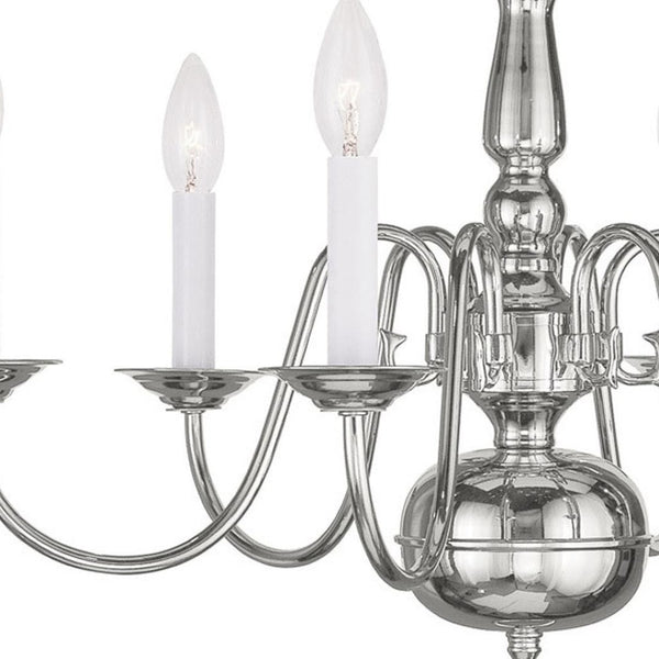 HomeRoots Six Light Dimmable Chandelier with Stylish Cylinder Shades for Modern Home Decor & Ambient Lighting 687545