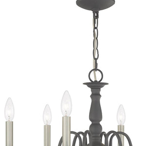 HomeRoots Six Light Dimmable Chandelier - Contemporary Cylinder Design with Steel Shades for Versatile Elegance 687546