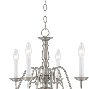 HomeRoots Six Light Dimmable Chandelier - Modern Cylindrical Shades for Versatile Illumination in Any Room 687547
