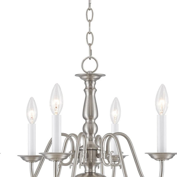 HomeRoots Six Light Dimmable Chandelier - Modern Cylindrical Shades for Versatile Illumination in Any Room 687547
