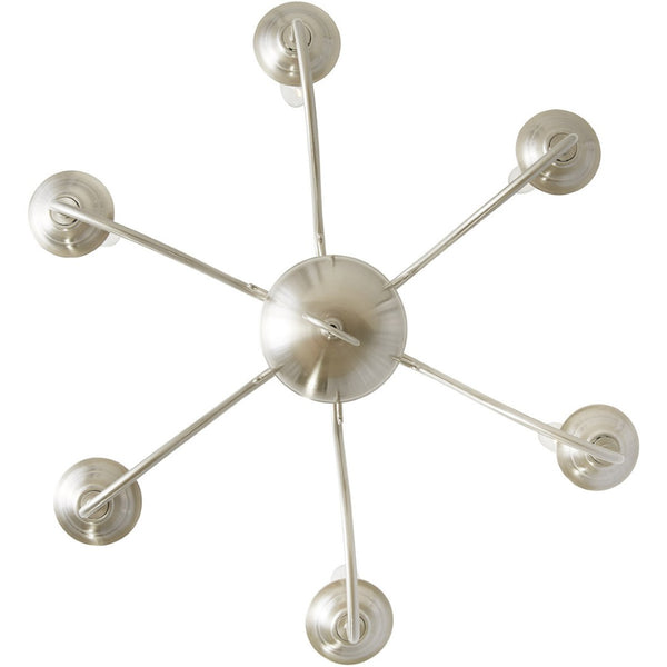 HomeRoots Six Light Dimmable Chandelier - Modern Cylindrical Shades for Versatile Illumination in Any Room 687547