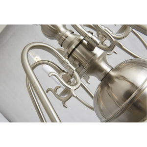 HomeRoots Six Light Dimmable Chandelier - Modern Cylindrical Shades for Versatile Illumination in Any Room 687547