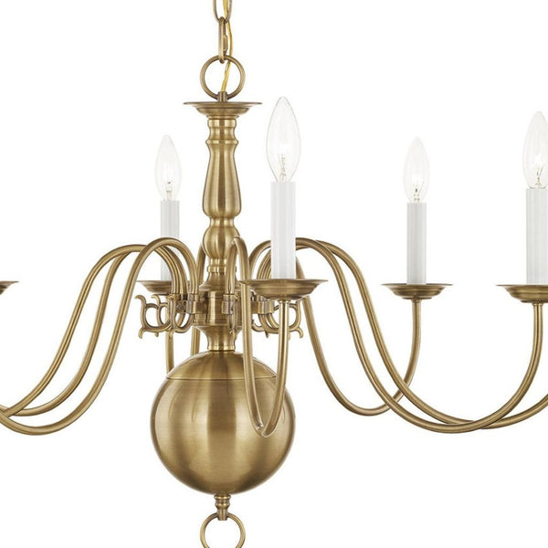 HomeRoots Eight Light Dimmable Chandelier - Modern Steel Fixture with Sleek Shades for Elegant Home Lighting 687548