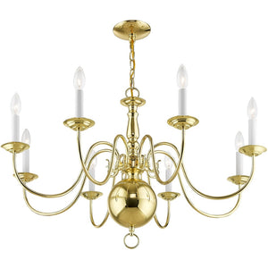 HomeRoots Eight Light Dimmable Chandelier - Modern Cylinder Design with Steel Shades for Elegant Spaces 687549