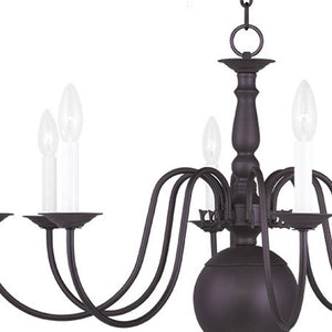HomeRoots Bronze Eight-Light Dimmable Chandelier with Steel Shades – Elegant Ambient Lighting for Any Room 687550