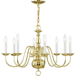 HomeRoots Eight Light Dimmable Chandelier - Modern Cylinder Design with Steel Shades for Stylish Ambiance 687551