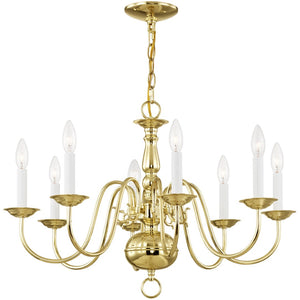 HomeRoots Eight Light Dimmable Chandelier - Modern Cylinder Design with Steel Shades for Stylish Ambiance 687551