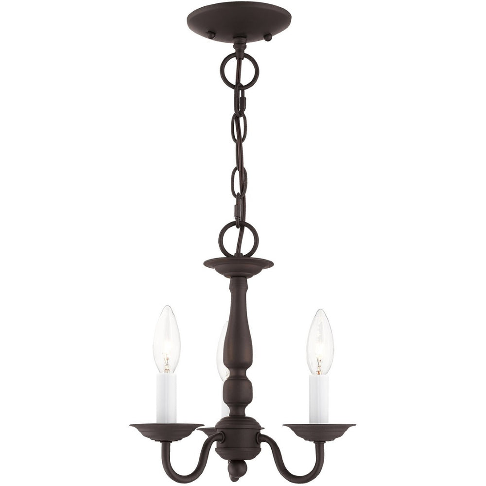 HomeRoots Bronze Three-Light Dimmable Chandelier - Stylish Cylinder Shades for Modern Elegance & Ambiance 687554