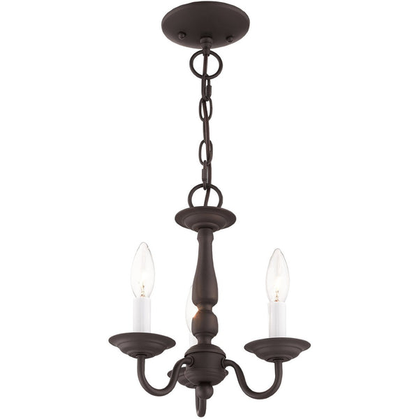 HomeRoots Bronze Three-Light Dimmable Chandelier - Stylish Cylinder Shades for Modern Elegance & Ambiance 687554
