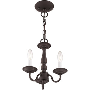 HomeRoots Bronze Three-Light Dimmable Chandelier - Stylish Cylinder Shades for Modern Elegance & Ambiance 687554
