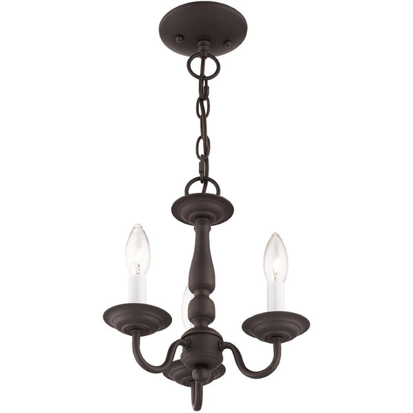 HomeRoots Bronze Three-Light Dimmable Chandelier - Stylish Cylinder Shades for Modern Elegance & Ambiance 687554