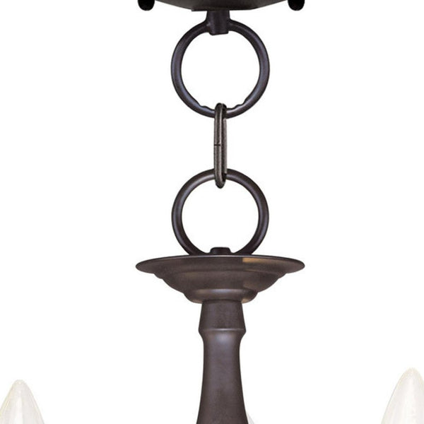 HomeRoots Bronze Three-Light Dimmable Chandelier - Stylish Cylinder Shades for Modern Elegance & Ambiance 687554