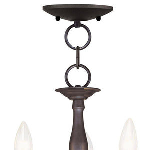 HomeRoots Bronze Three-Light Dimmable Chandelier - Stylish Cylinder Shades for Modern Elegance & Ambiance 687554