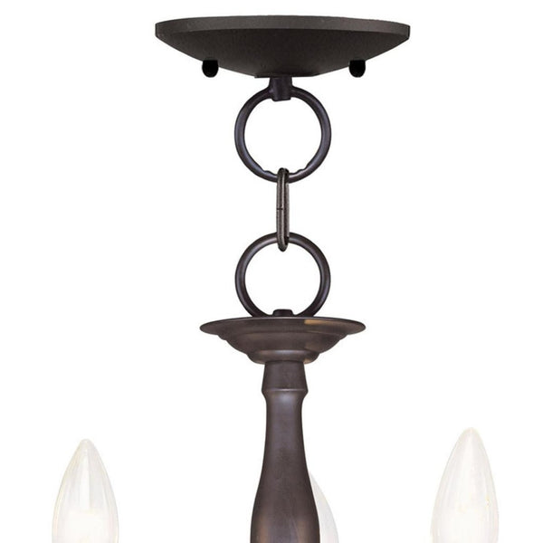 HomeRoots Bronze Three-Light Dimmable Chandelier - Stylish Cylinder Shades for Modern Elegance & Ambiance 687554