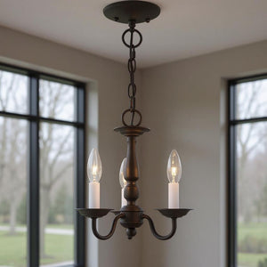 HomeRoots Bronze Three-Light Dimmable Chandelier - Stylish Cylinder Shades for Modern Elegance & Ambiance 687554