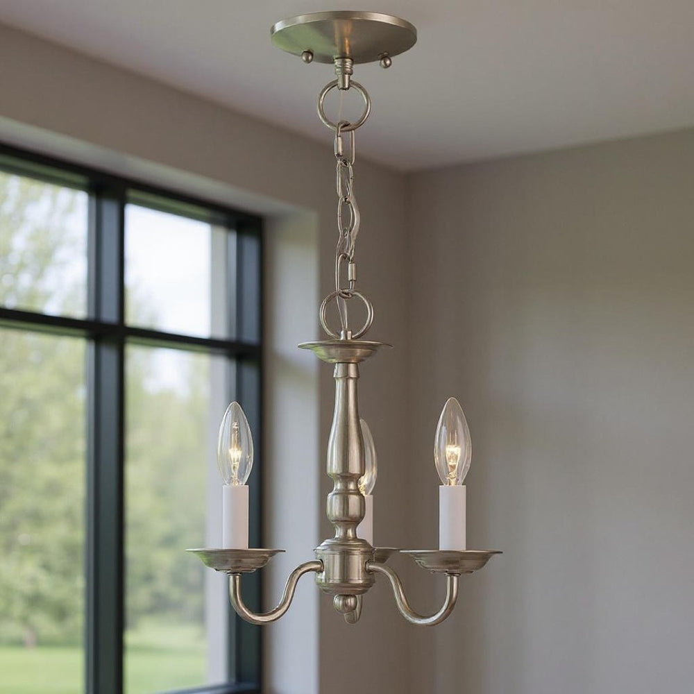 HomeRoots Three Light Dimmable Chandelier - Modern Cylindrical Shades, Steel Design for Versatile Lighting Solutions 687555