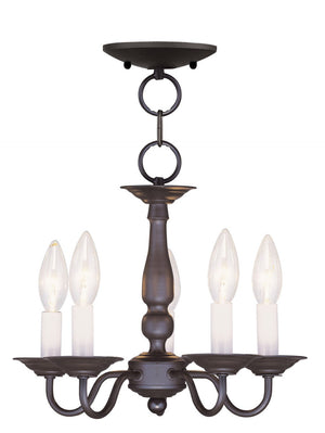 HomeRoots Bronze Five-Light Dimmable Chandelier – Elegant Cylinder Shades for Stylish Home Lighting Solutions 687557