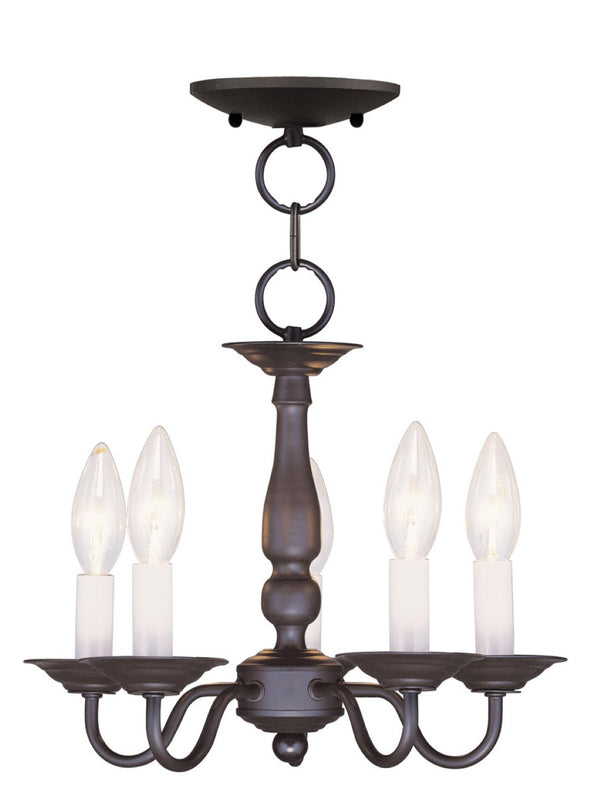 HomeRoots Bronze Five-Light Dimmable Chandelier – Elegant Cylinder Shades for Stylish Home Lighting Solutions 687557