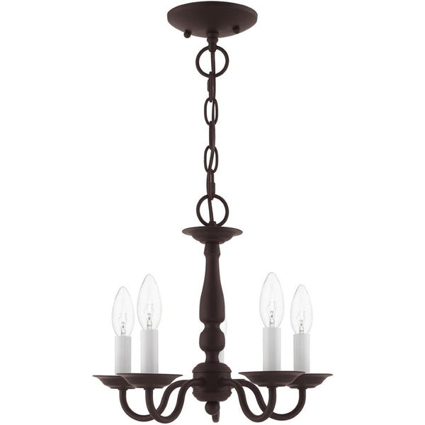 HomeRoots Bronze Five-Light Dimmable Chandelier – Elegant Cylinder Shades for Stylish Home Lighting Solutions 687557