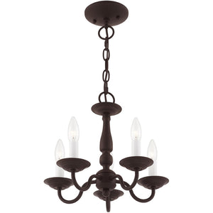 HomeRoots Bronze Five-Light Dimmable Chandelier – Elegant Cylinder Shades for Stylish Home Lighting Solutions 687557