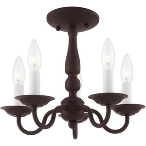 HomeRoots Bronze Five-Light Dimmable Chandelier – Elegant Cylinder Shades for Stylish Home Lighting Solutions 687557