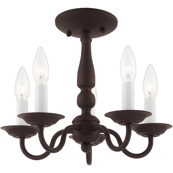 HomeRoots Bronze Five-Light Dimmable Chandelier – Elegant Cylinder Shades for Stylish Home Lighting Solutions 687557