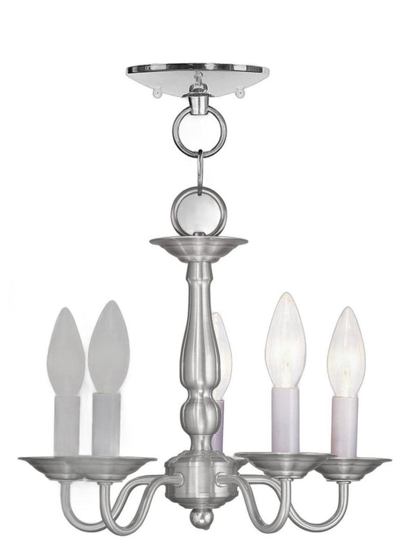 HomeRoots Nickel Five-Light Dimmable Chandelier with Unique Shades: Modern Elegance for Any Space 687558
