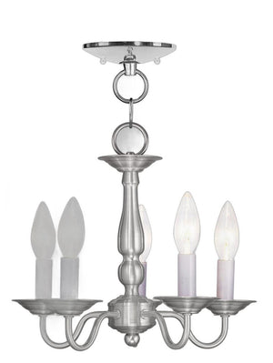 HomeRoots Nickel Five-Light Dimmable Chandelier with Unique Shades: Modern Elegance for Any Space 687558