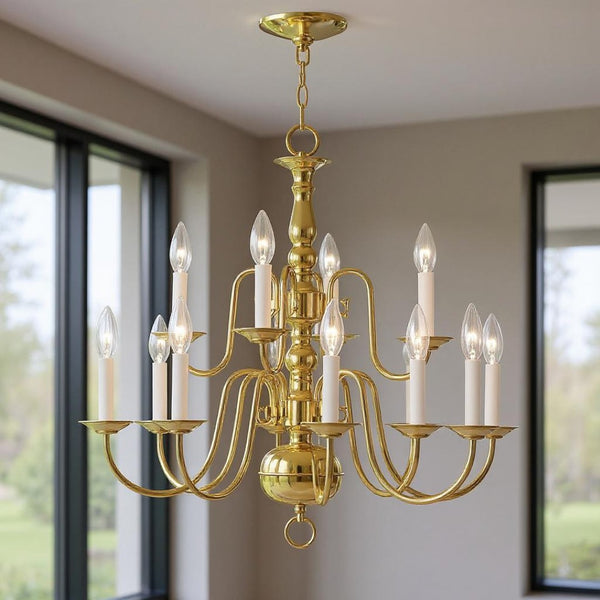 HomeRoots Twelve Light Dimmable Chandelier – Modern Steel Design for Elegant Ambiance in Any Room 687560